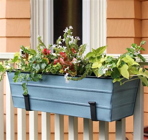 steel box window|window boxes for metal railings.